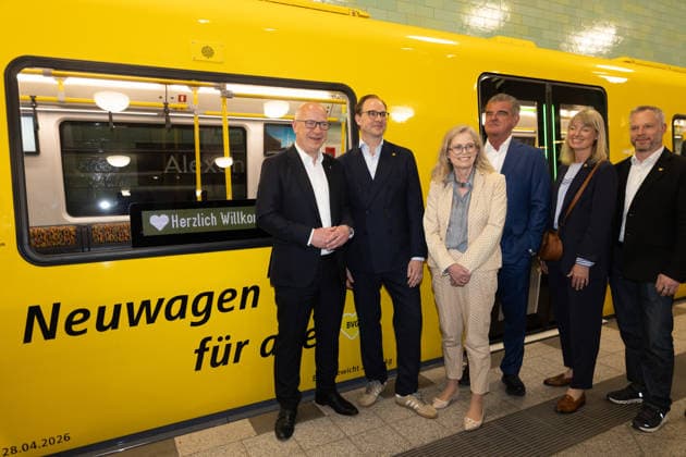 Kai Wegner, Governing Mayor BVG celebrates new fleet for the Berlin underground lines U5 and U9, on 18 05 2026 in Berlin, U Bahn Alexander Platz , Germany