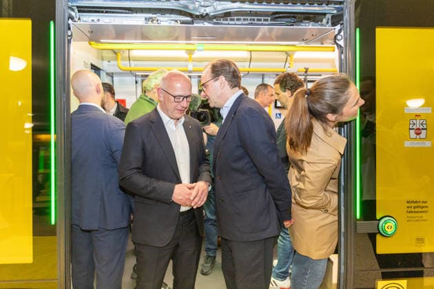 Kai Wegner, Governing Mayor BVG celebrates new fleet for the Berlin underground lines U5 and U9, on 18 05 2026 in Berlin, U Bahn Alexander Platz , Germany