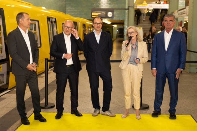 Kai Wegner, Governing Mayor BVG celebrates new fleet for the Berlin underground lines U5 and U9, on 18 05 2026 in Berlin, U Bahn Alexander Platz , Germany