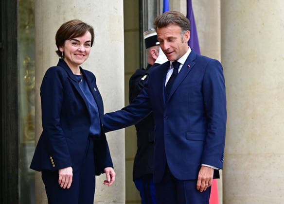 Le président d la République française Emmanuel Macron reçoit la Première ministre du Québec Christine Frechette au palais présidentiel de lÉlysée à Paris, France, le 18 mai 2026 Christian Liewig Bestimage French President Emmanuel Macron receives the Premier of Quebec Christine Frechette at the Elysee Presidential Palace in Paris, France, on May 18, 2026 Paris France  Copyright: xChristianxLiewigx xBestimagexChristianxLiewigx xBestimagex