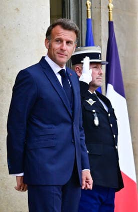 Le président d la République française Emmanuel Macron reçoit la Première ministre du Québec au palais présidentiel de lÉlysée à Paris, France, le 18 mai 2026 Christian Liewig Bestimage French President Emmanuel Macron receives the Premier of Quebec at the Elysee Presidential Palace in Paris, France, on May 18, 2026 Paris France  Copyright: xChristianxLiewigx xBestimagexChristianxLiewigx xBestimagex