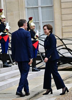 Le président d la République française Emmanuel Macron reçoit la Première ministre du Québec Christine Frechette au palais présidentiel de lÉlysée à Paris, France, le 18 mai 2026 Christian Liewig Bestimage French President Emmanuel Macron receives the Premier of Quebec Christine Frechette at the Elysee Presidential Palace in Paris, France, on May 18, 2026 Paris France  Copyright: xChristianxLiewigx xBestimagexChristianxLiewigx xBestimagex