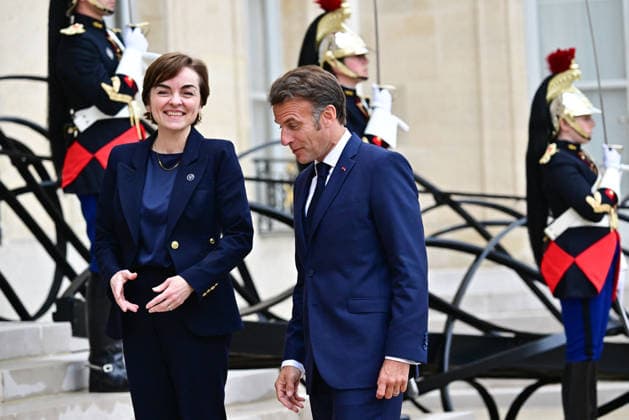 Le président d la République française Emmanuel Macron reçoit la Première ministre du Québec Christine Frechette au palais présidentiel de lÉlysée à Paris, France, le 18 mai 2026 Christian Liewig Bestimage French President Emmanuel Macron receives the Premier of Quebec Christine Frechette at the Elysee Presidential Palace in Paris, France, on May 18, 2026 Paris France  Copyright: xChristianxLiewigx xBestimagexChristianxLiewigx xBestimagex