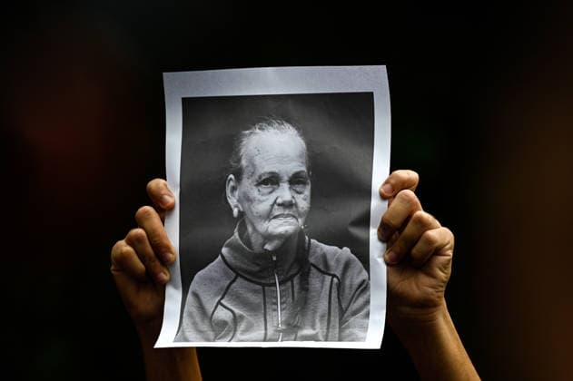 Demonstration in honor of Carmen Navas in Caracas CARACAS, VENEZUELA - MAY 18: Protesters attend a demonstration in honor of Carmen Navas, an 82-year-old mother who died after months of demanding information about her detained son, Victor Quero, who died in state custody in Caracas, Venezuela, May 18, 2026. Maxwell Brienco Anadolu Caracas Venezuela. Editorial use only. Please get in touch for any other usage.  Copyright: x2026xAnadoluxMaxwellxBriencox