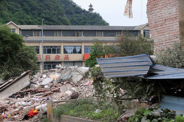 LIUZHOU, CHINA - MAY 18: Debris from damaged houses are seen after a 5.2-magnitude earthquake on May 18, 2026 in Liunan District, Liuzhou City, Guangxi Zhuang Autonomous Region of China. A 5.2-magnitude earthquake struck Liuzhou, a city in south China s Guangxi Zhuang Autonomous Region, early Monday, leaving three people missing and four others hospitalized, local authorities said.  Copyright: xVCGx 111642449227