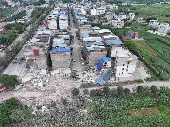 LIUZHOU, CHINA - MAY 18: Debris from damaged houses are seen after a 5.2-magnitude earthquake on May 18, 2026 in Liunan District, Liuzhou City, Guangxi Zhuang Autonomous Region of China. A 5.2-magnitude earthquake struck Liuzhou, a city in south China s Guangxi Zhuang Autonomous Region, early Monday, leaving three people missing and four others hospitalized, local authorities said.  Copyright: xVCGx 111642365605