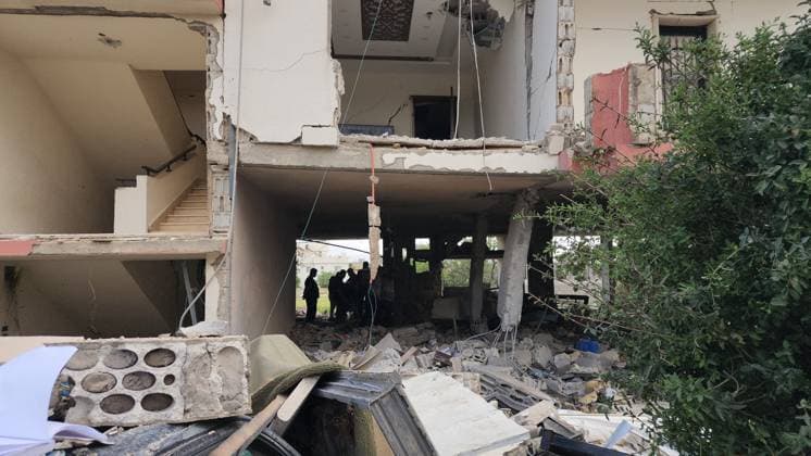 (260519) -- BAALBEK, May 19, 2026 -- This photo taken by a cellphone on May 18, 2026 shows the destruction left by an Israeli airstrike in Baalbek, Lebanon. At least six people were killed in the latest attacks, including two Palestinians in the Baalbek district of eastern Lebanon after a guided missile struck their apartment shortly after midnight. The victims were identified as Wael Abdel Halim, a commander in the Palestinian Islamic Jihad, and his 17-year-old daughter Rama, according to the Lebanese National News Agency (NNA). (Photo by Xinhua) LEBANON-BAALBEK-ISRAELI AIRSTRIKES-AFTERMATH TaherxAbuxHamdan 