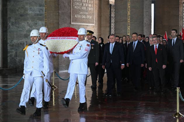 Turkiye marks 19th May Commemoration of Ataturk, Youth and Sports Day ANKARA, TURKIYE - MAY 19: Turkish Youth and Sports Minister Osman Askin Bak visits Anitkabir, the mausoleum of Turkish Republic s Founder Mustafa Kemal Ataturk on the occasion of 19 May Commemoration of Ataturk, Youth and Sports Day in Ankara, Turkiye on May 19, 2026. Harun Ozalp Anadolu Ankara Turkey. Editorial use only. Please get in touch for any other usage.  Copyright: x2026xAnadoluxHarunxOzalpx
