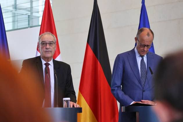 Berlin, Germany, 19 05 2026 Federal Chancellery Reception of the President of the Swiss Confederation Guy Parmelin and Federal Chancellor Friedrich Merz CDU at a press conference Copyright: xdtsxNachrichtenagenturx dts_119448