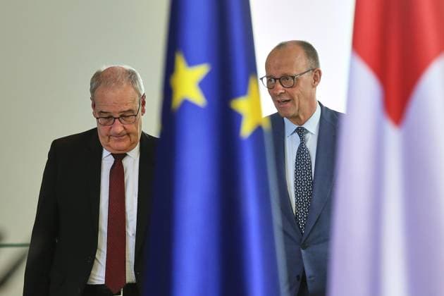 Berlin, Germany, 19 05 2026 Federal Chancellery Reception of the President of the Swiss Confederation Guy Parmelin and Federal Chancellor Friedrich Merz CDU at a press conference Copyright: xdtsxNachrichtenagenturx dts_119456