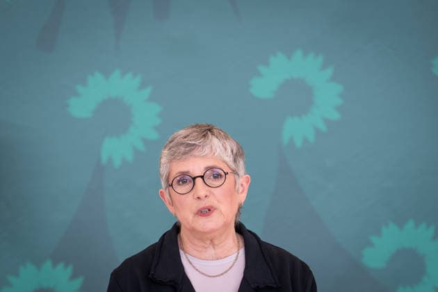 Britta Haßelmann gives her press statement Press statement Bündnis 90 Die Grünen at the beginning of the session week, German Bundestag, Berlin Berlin Germany Bundestag
