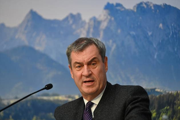 Markus SOEDER Ministerpraesident Bavaria and CSU Chairman, single picture, cropped single motif, portrait, portrait, portrait press conference of the Bavarian State Government after cabinet meeting on 19 05 2026 in the Prinz Carl Palais in Munich