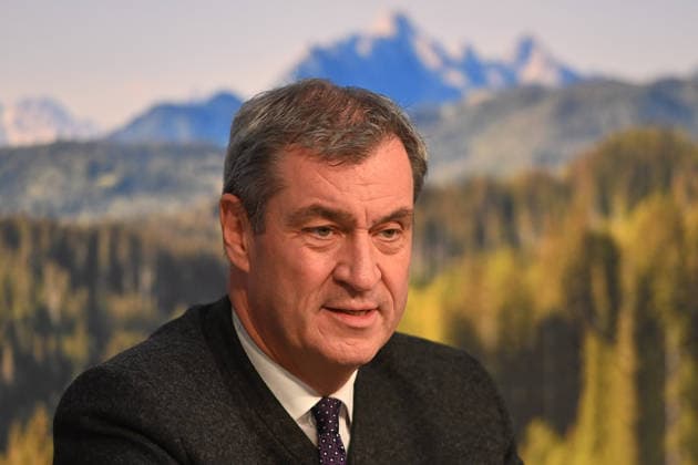 Markus SOEDER State Premier of Bavaria and CSU Chairman, single image, cropped single motif, portrait, portrait press conference of the Bavarian State Government after cabinet meeting on 19 05 2026 in the Prinz Carl Palais in Munich