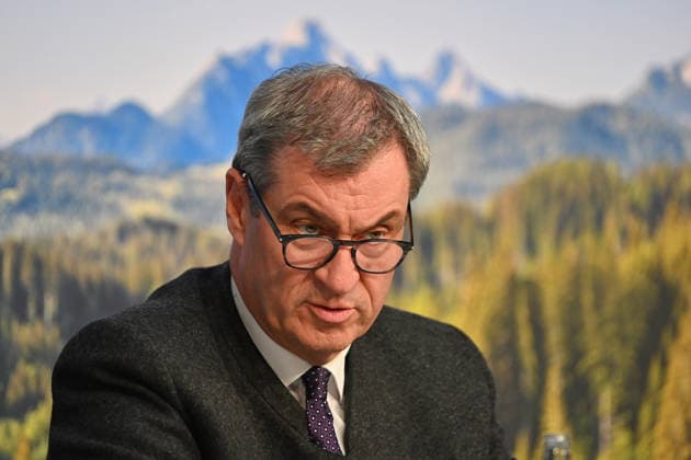 Markus SOEDER Ministerpraesident Bavaria and CSU Chairman, single picture, cropped single motif, portrait, portrait, portrait press conference of the Bavarian State Government after cabinet meeting on 19 05 2026 in the Prinz Carl Palais in Munich
