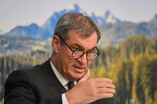 Markus SOEDER Ministerpraesident Bavaria and CSU Chairman, single picture, cropped single motif, portrait, portrait, portrait press conference of the Bavarian State Government after cabinet meeting on 19 05 2026 in the Prinz Carl Palais in Munich