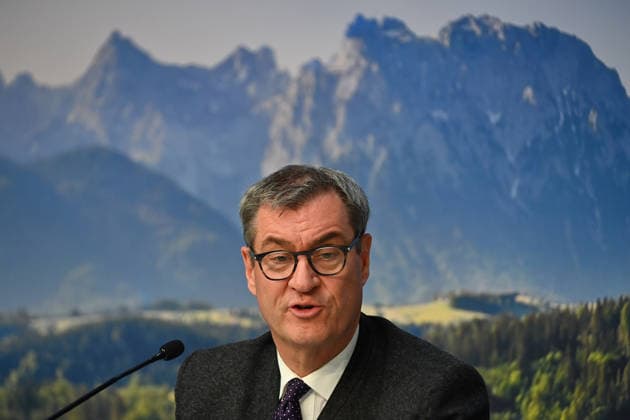 Markus SOEDER Ministerpraesident Bavaria and CSU Chairman, single picture, cropped single motif, portrait, portrait, portrait press conference of the Bavarian State Government after cabinet meeting on 19 05 2026 in the Prinz Carl Palais in Munich