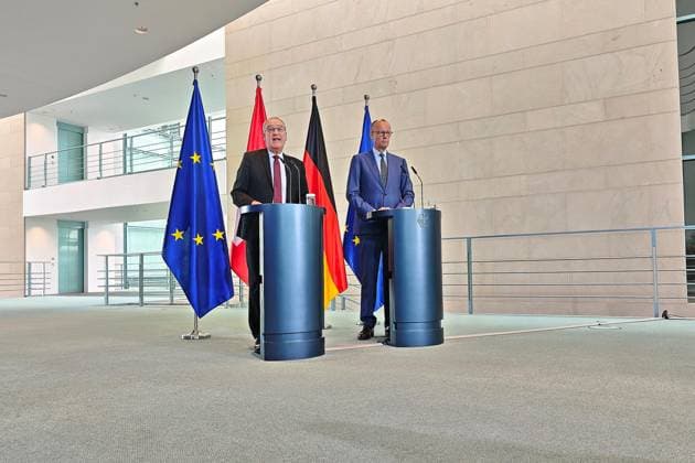 Berlin, Germany, 19 05 2026 Federal Chancellery Reception of the President of the Swiss Confederation Guy Parmelin and Federal Chancellor Friedrich Merz CDU at a press conference Copyright: xdtsxNachrichtenagenturx dts_119466