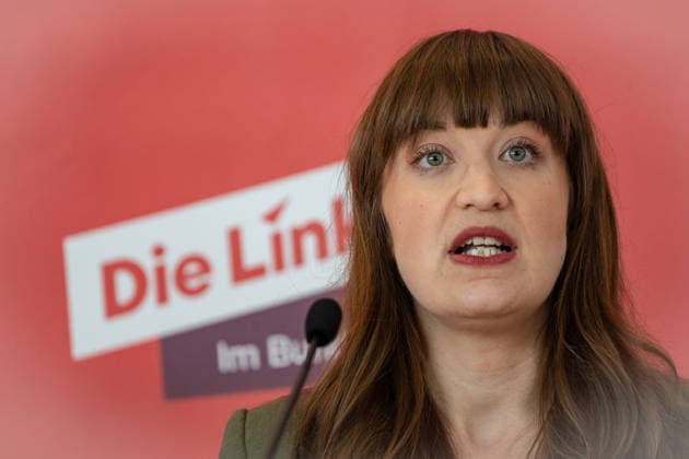 Parliamentary group leader Heidi Reichinnek during her press statement The Left Party statement in the German Bundestag at the start of the session week, Berlin Berlin Germany LOCATION