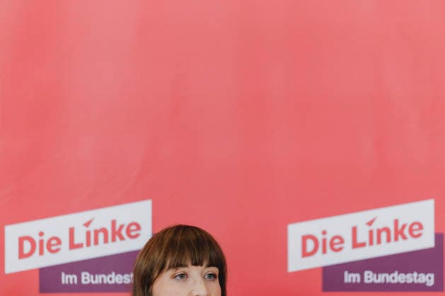 Heidi Reichinnek, Chairwoman of the DIE LINKE parliamentary group in the Bundestag, recorded as part of a press statement before a parliamentary group meeting in Berlin, 19 05 2026 Berlin Germany Copyright: xFlorianxGaertnerx