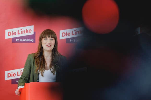 Heidi Reichinnek, Chairwoman of the DIE LINKE parliamentary group in the Bundestag, recorded as part of a press statement before a parliamentary group meeting in Berlin, 19 05 2026 Berlin Germany Copyright: xFlorianxGaertnerx