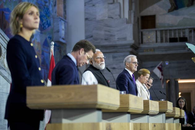 Nordic Indian top fashion Oslo 20260519 The Scandinavian prime ministers and Indian Prime Minister Narendra Modi at the press conference after the meeting between India and the Nordic countries at Radhuset in Oslo Photo Stian Lysberg Solum NTB POOL Oslo Norway K6ka2c gkys EDITORIAL USE ONLY Ref POLK6ka2c gkys jpg  Copyright: xStianxLysbergxSolumx xNTBx