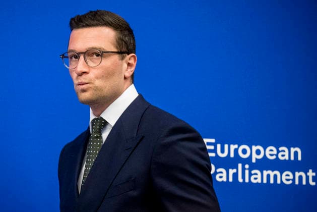 May 19, 2026: Jordan Bardella, President of the Patriots for Europe group, attends a briefing at the European Parliament in Strasbourg, France, 19.05.2026 - ZUMAw80_ 20260519_faf_w80_004 Copyright: xWiktorxDabkowskix