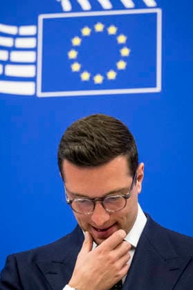 May 19, 2026: Jordan Bardella, President of the Patriots for Europe group, attends a briefing at the European Parliament in Strasbourg, France, 19.05.2026  - ZUMAw80_ 20260519_faf_w80_009 Copyright: xWiktorxDabkowskix
