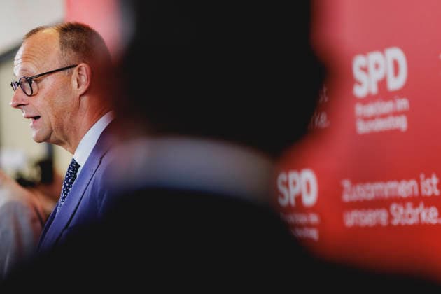 Friedrich Merz CDU , Federal Chancellor, recorded during a press statement before the SPD parliamentary group meeting in Berlin, 19 05 2026 Berlin Germany Copyright: xFlorianxGaertnerx