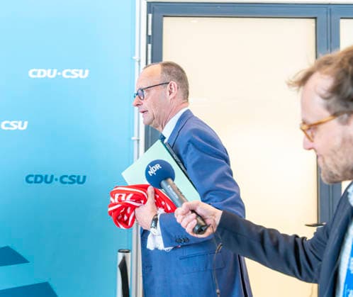Friedrich Merz EUR, Germany, Berlin 19 05 2026 Federal Chancellor after visiting the SPD parliamentary group in the Bundestag No comment after the parliamentary group meeting with parliamentary group chairman Matthias Miersch SPD