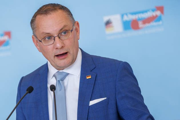 Statement AfD Tino Chrupalla AfD , at a statement of the AfD on 19 05 26 in Berlin Berlin Berlin Germany Reichstag