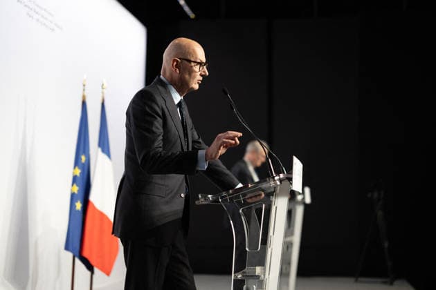 Press conference during the G7 Finance Ministers - Paris French Economy, Finances and Industry Minister Roland Lescure during a press conference on the sidelines of a G7 Finance Ministers and Central Bank Governors meeting to prepare the summit of heads of State and government to be held in Evian in June, in Paris on May 19, 2026. Photo by Raphael Lafargue ABACAPRESS.COM Paris France  Copyright: xLafarguexRaphael ABACAx