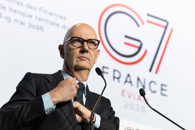 Press conference during the G7 Finance Ministers - Paris French Economy, Finances and Industry Minister Roland Lescure during a press conference on the sidelines of a G7 Finance Ministers and Central Bank Governors meeting to prepare the summit of heads of State and government to be held in Evian in June, in Paris on May 19, 2026. Photo by Raphael Lafargue ABACAPRESS.COM Paris France  Copyright: xLafarguexRaphael ABACAx