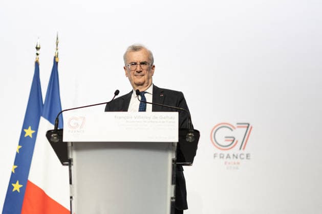 Press conference during the G7 Finance Ministers - Paris Governor of the Bank of France François Villeroy de Galhau during a press conference on the sidelines of a G7 Finance Ministers and Central Bank Governors meeting to prepare the summit of heads of State and government to be held in Evian in June, in Paris on May 19, 2026. Photo by Raphael Lafargue ABACAPRESS.COM Paris France  Copyright: xLafarguexRaphael ABACAx