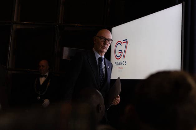 Press conference during the G7 Finance Ministers - Paris French Economy, Finances and Industry Minister Roland Lescure during a press conference on the sidelines of a G7 Finance Ministers and Central Bank Governors meeting to prepare the summit of heads of State and government to be held in Evian in June, in Paris on May 19, 2026. Photo by Raphael Lafargue ABACAPRESS.COM Paris France  Copyright: xLafarguexRaphael ABACAx