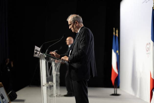 Press conference during the G7 Finance Ministers - Paris Governor of the Bank of France François Villeroy de Galhau during a press conference on the sidelines of a G7 Finance Ministers and Central Bank Governors meeting to prepare the summit of heads of State and government to be held in Evian in June, in Paris on May 19, 2026. Photo by Raphael Lafargue ABACAPRESS.COM Paris France  Copyright: xLafarguexRaphael ABACAx