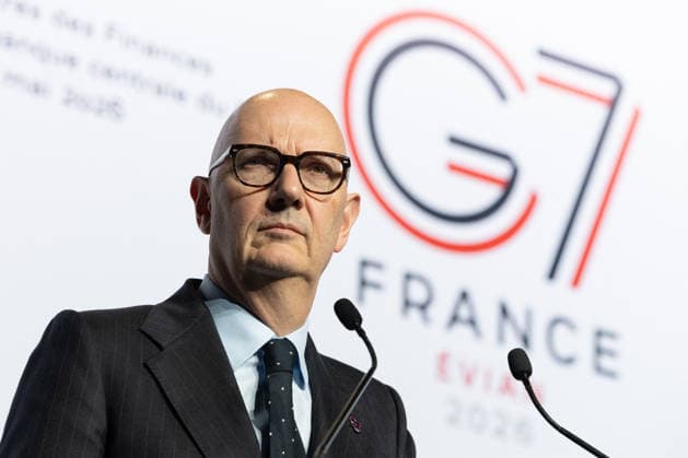 Press conference during the G7 Finance Ministers - Paris French Economy, Finances and Industry Minister Roland Lescure during a press conference on the sidelines of a G7 Finance Ministers and Central Bank Governors meeting to prepare the summit of heads of State and government to be held in Evian in June, in Paris on May 19, 2026. Photo by Raphael Lafargue ABACAPRESS.COM Paris France  Copyright: xLafarguexRaphael ABACAx