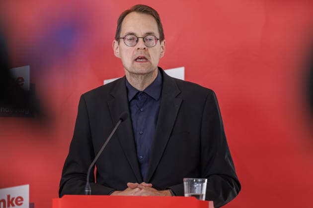 Statement Die Linke Soeren Pellmann Die Linke at a statement on 19 05 26 in Berlin Berlin Berlin Germany Reichstag