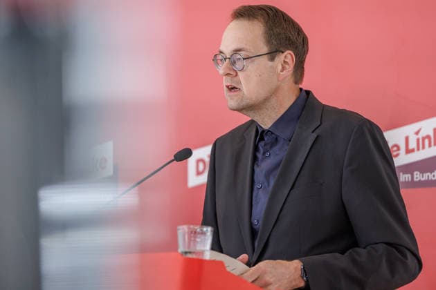 Statement Die Linke Soeren Pellmann Die Linke at a statement on 19 05 26 in Berlin Berlin Berlin Germany Reichstag