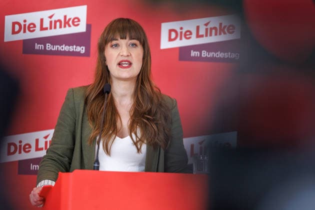 Statement Die Linke Heidi Reichinnek Die Linke at a statement on 19 05 26 in Berlin Berlin Berlin Germany Reichstag