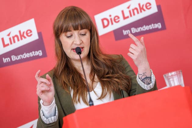 Statement Die Linke Heidi Reichinnek Die Linke at a statement on 19 05 26 in Berlin Berlin Berlin Germany Reichstag
