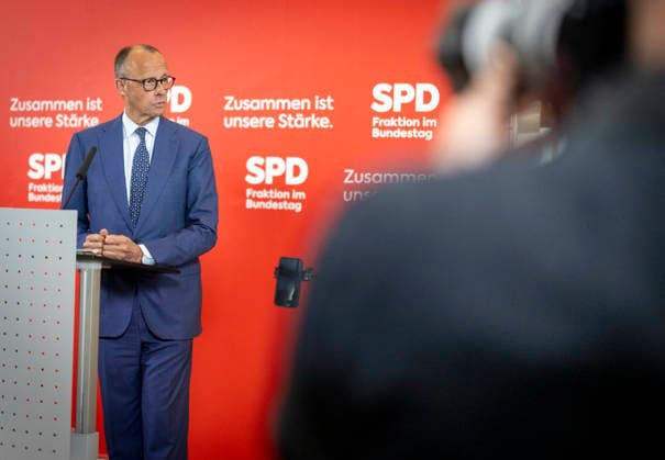 Friedrich Merz CDU , Federal Chancellor in the German Bundestag, taken before the SPD parliamentary group meeting in Berlin, 19 05 2026 Berlin Germany Copyright: xYonaxElsnerx