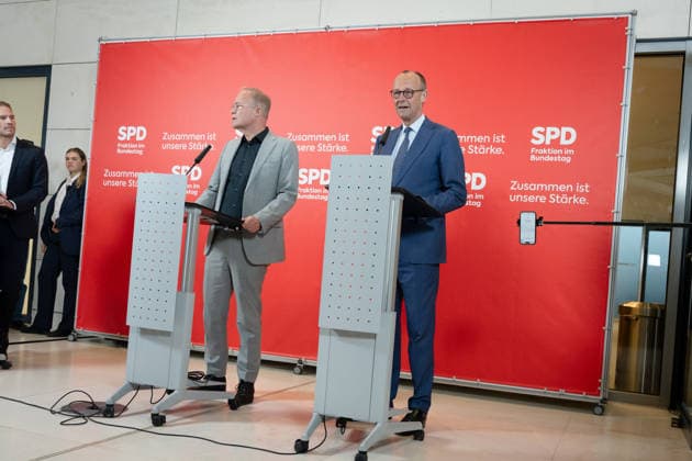 SPD, parliamentary group, Matthias Miersch, Federal Chancellor, Friedrich Merz parliamentary group level, Bundestag, press statement, SPD, parliamentary group, parliamentary group chairman, Matthias Miersch, Federal Chancellor, Friedrich Merz Berlin Berlin GER