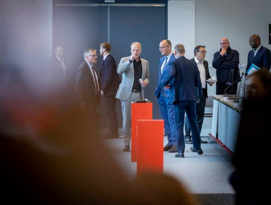 R L Friedrich Merz CDU , Federal Chancellor , and Matthias Miersch, leader of the SPD parliamentary group in the German Bundestag, taken before the SPD parliamentary group meeting in Berlin, 19 05 2026 Berlin Germany Copyright: xYonaxElsnerx