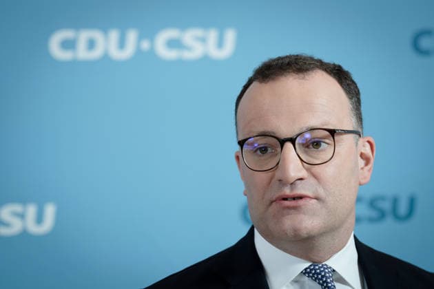 Bundestag parliamentary group, CDU CSU, Jens Spahn press statement, Bundestag, Bundestag parliamentary group, CDU CSU, Chairman, Jens Spahn, CDU Berlin Berlin GER