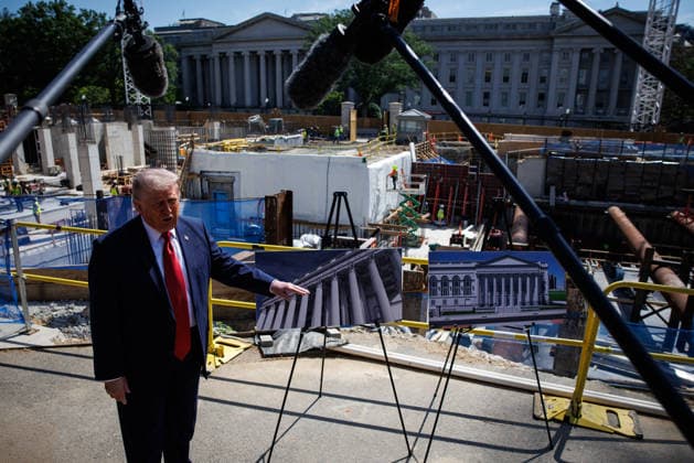 DC: U.S. President Donald Trump Speaks About New East Wing U.S. President Donald Trump speaks to the press about the new East Wing next to the construction site at the White House on May 19, 2026 in Washington, D.C. (Photo by Samuel Corum Pool ABACAPRESS.COM) Washington DC United States  Copyright: xPool ABACAx