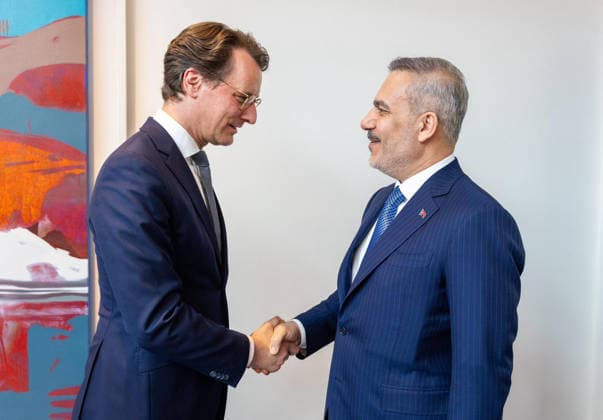 Turkish FM Hakan Fidan Meets North Rhine-Westphalia Premier Hendrik Wüst in Berlin Turkish Foreign Minister Hakan Fidan meets with Hendrik Wüst, Minister-President of the German state of North Rhine-Westphalia, to discuss bilateral relations, joint cooperation, and issues concerning the Turkish community, in Berlin, Germany on May 19, 2026. Photo by Ministry of Foreign Affairs of Republic of Türkiye apaimages Berlin Berlin Germany 190526_Germany_FTPO_00(3) Copyright: xapaimagesxTurkishxxForeignxAffairsx xapaimagesx