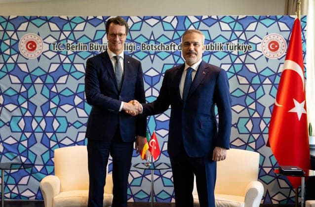 Turkish FM Hakan Fidan Meets North Rhine-Westphalia Premier Hendrik Wüst in Berlin Turkish Foreign Minister Hakan Fidan meets with Hendrik Wüst, Minister-President of the German state of North Rhine-Westphalia, to discuss bilateral relations, joint cooperation, and issues concerning the Turkish community, in Berlin, Germany on May 19, 2026. Photo by Ministry of Foreign Affairs of Republic of Türkiye apaimages Berlin Berlin Germany 190526_Germany_FTPO_00(4) Copyright: xapaimagesxTurkishxxForeignxAffairsx xapaimagesx