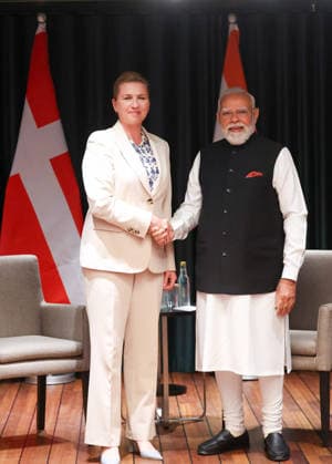 Politics, Diplomacy, Government PM meeting with the Prime Minister of Denmark, Ms. Mette Frederiksen in Oslo, Norway on May 19, 2026. India and the Nordic nations come together with a shared vision for innovation, green growth and global partnership as PM Narendra Modi meets Nordic leaders at the India Nordic Summit. Norway Copyright: xSeshadrixSukumarx