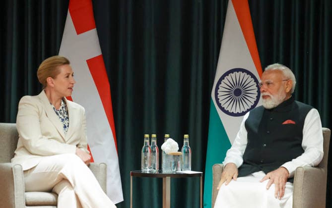 Politics, Diplomacy, Government PM meeting with the Prime Minister of Denmark, Ms. Mette Frederiksen in Oslo, Norway on May 19, 2026. India and the Nordic nations come together with a shared vision for innovation, green growth and global partnership as PM Narendra Modi meets Nordic leaders at the India Nordic Summit. Norway Copyright: xSeshadrixSukumarx