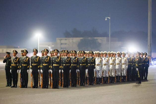 CHINA, BEIJING - MAY 19, 2026: Honour Guard soldiers are seen during a ceremony marking the arrival of Russia s President Putin at Beijing Capital International Airport (Shoudu). Russian President Putin s official visit to China coincides with the 25th anniversary of the Treaty of Good-Neighbourliness and Friendly Cooperation Between the People s Republic of China and the Russian Federation, which was signed on 16 July, 2001 Beijing China  - ZUMAt113 20260519_zaa_t113_542 Copyright: xVladimirxSmirnovx